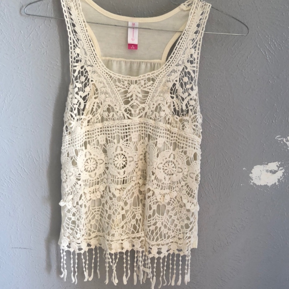Cream Knit tank top